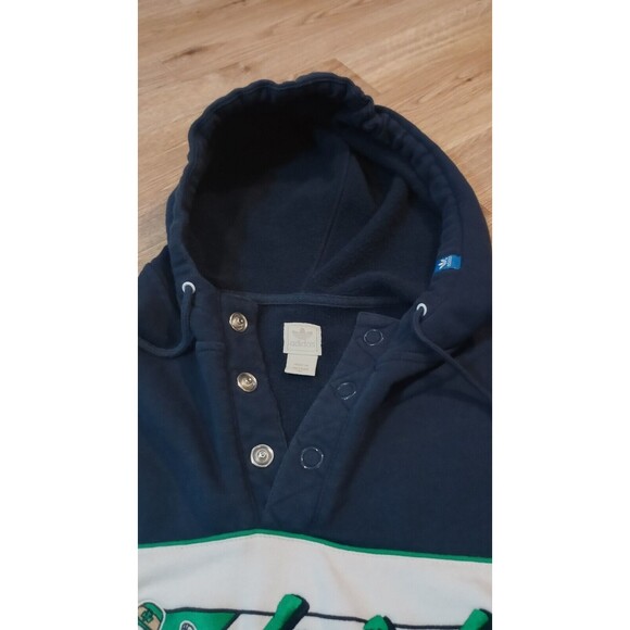 Adidas Notre Dame Fighting Irish Hoodie Mens Extra Large Henley Sweatshirt Leaf - Picture 7 of 16